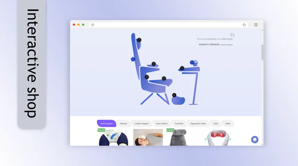 Cushion Snug Website Interactive Shop