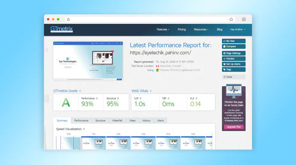 Results Speedtest Eye Tech Lk Website