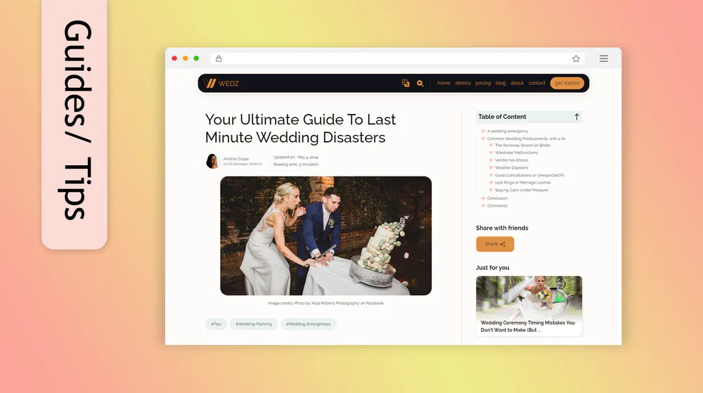 Wedz Website Guides Tips